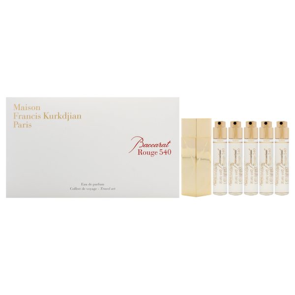 Baccarat Rouge 540 Travel Set by Maison Francis Kurkdjian for Unisex - 6 Pc Gift Set 5 x 0.37 EDP Spray (Refill), Case Gold (Empty) Online