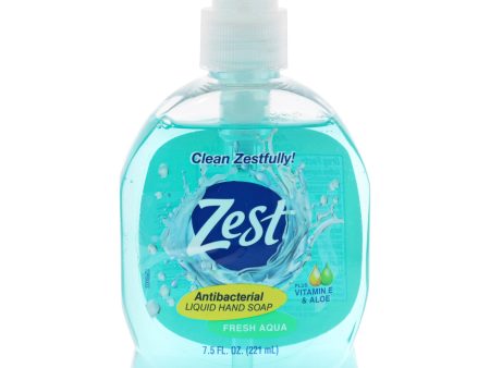 Antibacterial Liquid Hand Soap - Fresh Aqua by Zest for Unisex - 7.5 oz Soap Supply