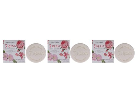 3 Rose Perfumed Bar Soap by LErbolario for Unisex - 3.5 oz Soap - Pack of 3 Discount