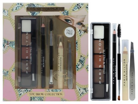 Brow Collection Set by Paris Hilton Cosmetics for Women - 5 Pc 0.20oz Eyebrow Palette, 0.04oz Brow Pencil, 0.11oz Brow Highlighter, Angled Brush and Spoolie, Tweezer Online Hot Sale