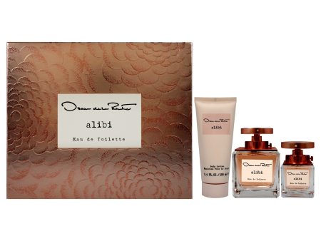 Alibi by Oscar De La Renta for Women - 3 Pc Gift Set 3.4oz EDT Spray, 1oz EDT Spray 3.4oz Body Lotion Online now