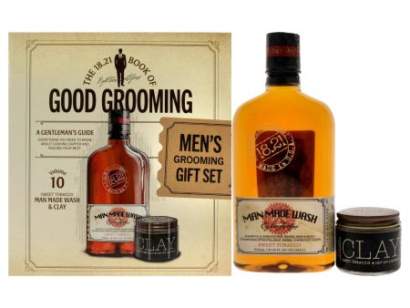 Book of Good Grooming Volume 10 Set - Sweet Tobacco by 18.21 Man Made for Men - 2 Pc 18oz Man Made Wash 3-In-1 Shampoo, Conditioner and Body Wash, 2oz Clay on Sale