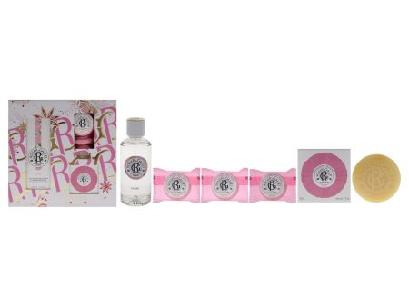 Rose by Roger & Gallet for Women - 5 Pc Gift Set 3.3oz Wellbeing Fragrant Water, 3 x 0.88oz Bath Tablets, 1.7oz Wellbeing Soap on Sale