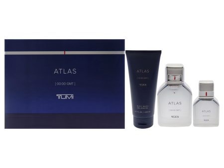 Atlas by Tumi for Men - 3 Pc Gift Set 3.4oz EDP Spray, 1oz EDP Spray, 6.7oz Body Wash For Discount