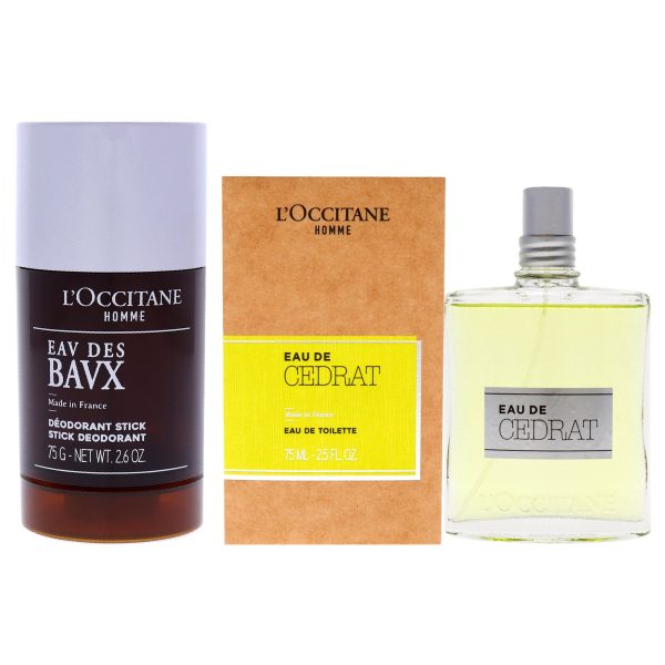 Baux Stick Deodorant and Eau de Cedrat Kit by LOccitane for Men - 2 Pc Kit 2.6oz Deodorant Stick, 2.5oz EDT Spray Online now