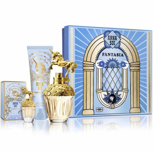 ANNA SUI FANTASIA 3 PCS SET FOR WOMEN: 1.7 EAU DE TOILETTE SPRAY + 5 ML EAU DE TOILETTE MINI + 3 OZ BODY LOTION Sale