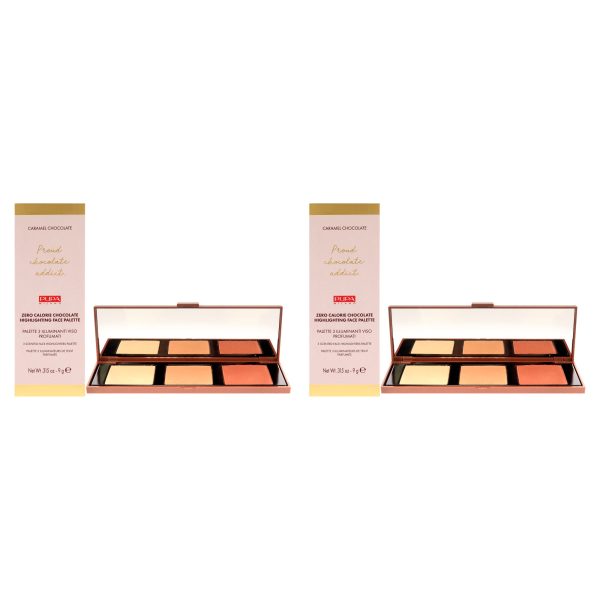 Zero Calorie Chocolate Highlighter Palette - 002 Caramel Chocolate by Pupa Milano for Women - 0.315 oz Highlighter - Pack of 2 For Sale