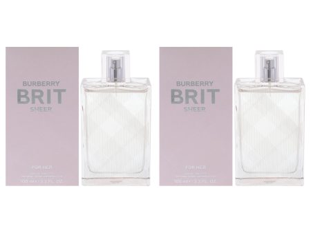 Burberry Brit Sheer by Burberry for Women - 3.3 oz EDT Spray - Pack of 2 Cheap