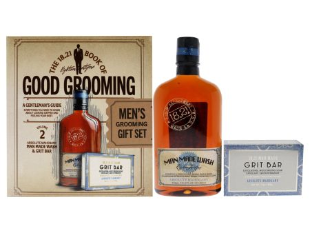 Book of Good Grooming Volume 2 Set - Absolute Mahogany by 18.21 Man Made for Men - 2 Pc 18oz Man Made Wash 3-In-1 Shampoo, Conditioner and Body Wash, 7oz Grit Bar Online Sale