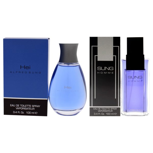 Alfred Sung Kit by Alfred Sung for Men - 2 Pc Kit 3.4oz Sung EDT Spray, 3.4oz Hei EDT Spray Fashion