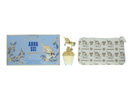 ANNA SUI FANTASIA 2 PCS SET FOR WOMEN: 1 OZ EAU DE TOILETTE SPRAY + POUCH Supply