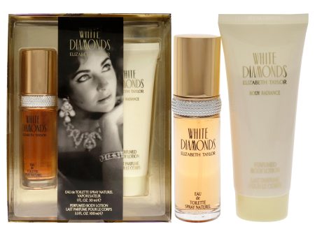 White Diamonds by Elizabeth Taylor for Women - 2 Pc Gift Set 1oz EDT Spray, 3.3oz Body Lotion Online Sale