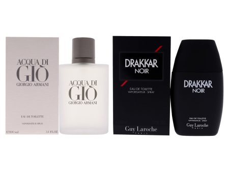 Acqua Di Gio and Drakkar Noir Kit by Various Designers for Men - 2 Pc Kit 3.4 oz EDT Spray, 1.7 oz EDT Spray Online Sale