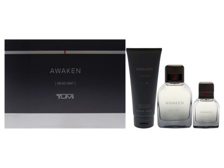 Awaken by Tumi for Men - 3 Pc Gift Set 3.4oz EDP Spray, 1oz EDP Spray, 6.7oz Body Wash Supply