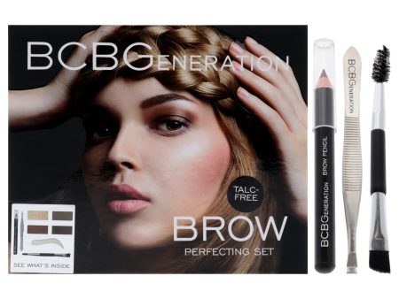 Brow Perfecting Set by BCBGeneration Cosmetics for Women - 6 Pc 0.05oz Highlighter Powder, 3 x 0.05oz Brow Powder, 0.04oz Brow Wax, Brow Pencil, Tweezer, Spoolie and Eyebrow Brush on Sale