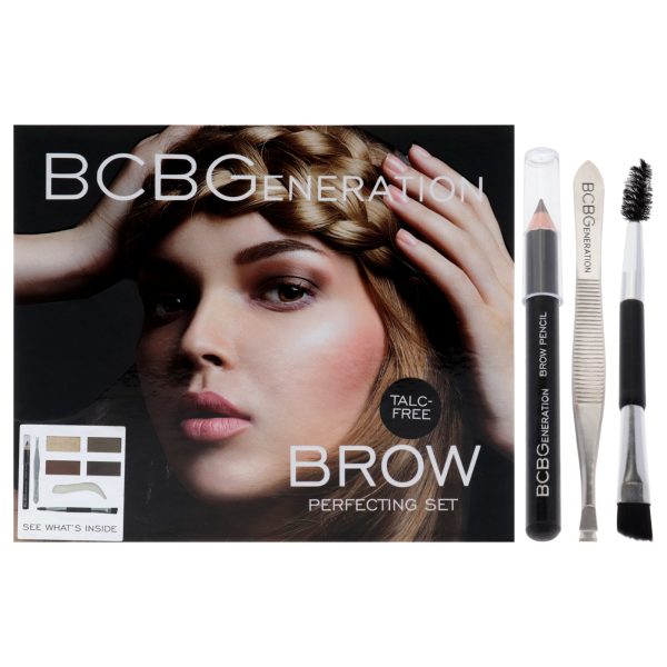 Brow Perfecting Set by BCBGeneration Cosmetics for Women - 6 Pc 0.05oz Highlighter Powder, 3 x 0.05oz Brow Powder, 0.04oz Brow Wax, Brow Pencil, Tweezer, Spoolie and Eyebrow Brush on Sale