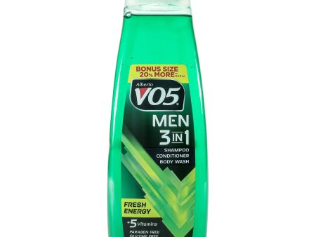 3-in-1 Fresh Energy Shampoo Conditioner and Body Wash by Alberto VO5 for Unisex - 15 oz Body Wash Supply