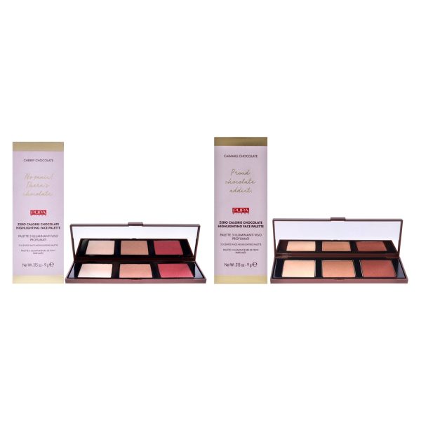 Zero Calorie Chocolate Highlighter Palette Kit by Pupa Milano for Women - 2 Pc Kit 0.315oz Highlighter - 001 Cherry Chocolate, 002 - Caramel Chocolate Online