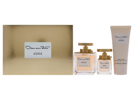 Alibi by Oscar De La Renta for Women - 3 Pc Gift Set 3.4oz EDP Spray, 1.0oz EDP Spray 3.4oz Body Lotion Online Hot Sale