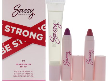 Breakup Collection Lip Kit - Heartbreaker by Sassy by Savannah Chrisley for Women - 3 Pc Nourishing Lip Oil, 2Pc Tinted Lip Balms Online