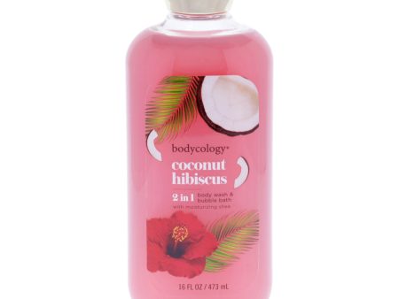 2 in 1 Body Wash and Bubble Bath - Coconut Hibiscus by Bodycology for Women - 16 oz Body Wash For Sale