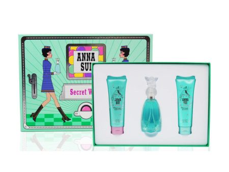 ANNA SUI SECRET WISH 3 PCS SET FOR WOMEN: 1.7 EAU DE TOILETTE SPRAY + 3 OZ BODY LOTION + 3 OZ SHOWER GEL Online now