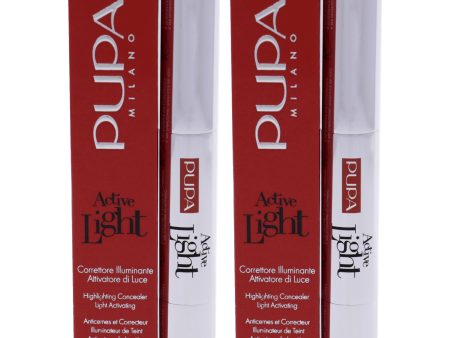 Active Light Highlighting Concealer - 001 Luminous Ivory by Pupa Milano for Women - 0.013 oz Concealer - Pack of 2 For Sale