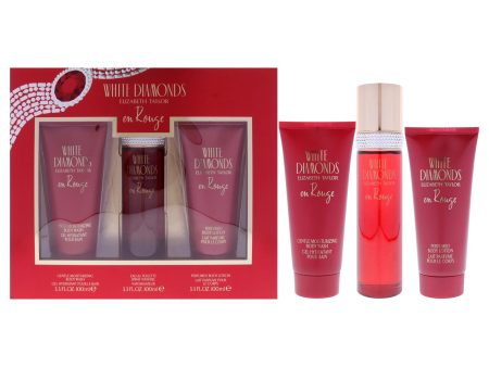 White Diamonds En Rouge by Elizabeth Taylor for Women - 3 Pc Gift Set 3.3oz EDT Spray, 3.3oz Body Lotion, 3.3oz Body Wash Online Hot Sale