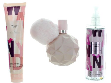 ARIANA GRANDE SWEET LIKE CANDY 3 PCS SET: 3.4 EAU DE PARFUM SPRAY + 4 OZ BODY MIST + 3.4 BODY SOUFFLE Online