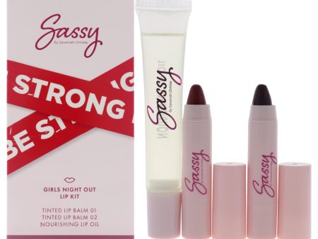 Breakup Collection Lip Kit - Girls Night Out by Sassy by Savannah Chrisley for Women - 3 Pc Nourishing Lip Oil, 2Pc Tinted Lip Balms Online