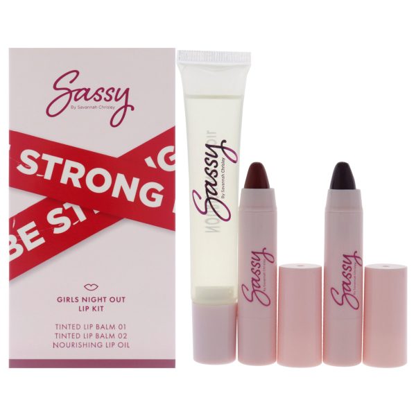 Breakup Collection Lip Kit - Girls Night Out by Sassy by Savannah Chrisley for Women - 3 Pc Nourishing Lip Oil, 2Pc Tinted Lip Balms Online