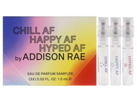 Addison Rae Set by Addison Rae for Women - 3 Pc Gift Set 0.05oz Chill Af EDP Spray, 0.05oz Happy Af EDP Spray, 0.05oz Hyped AF EDP Spray Cheap