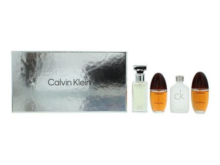 CALVIN KLEIN 4 PCS SET FOR WOMEN: ETERNITY 0.5 EAU DE PARFUM SPRAY + OBSESSION 0.5 EAU DE PARFUM SPRAY + ESCAPE 0.5 EAU DE PARFUM SPRAY + CK ONE 0.5 EAU DE TOILETTE Cheap