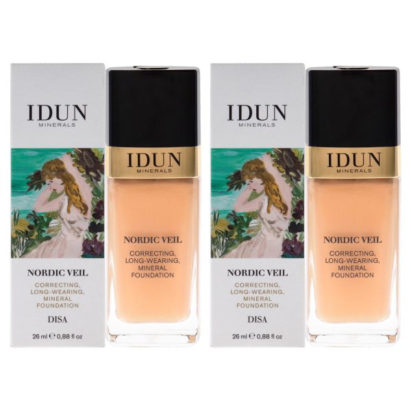 Nordic Veil Foundation - 307 Disa by Idun Minerals for Women - 0.88 oz Foundation - Pack of 2 For Cheap