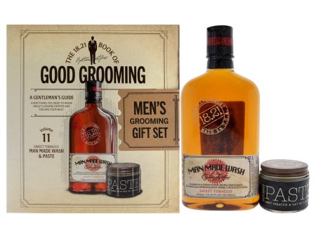 Book of Good Grooming Volume 11 Set - Sweet Tobacco by 18.21 Man Made for Men - 2 Pc 18oz Man Made Wash 3-In-1 Shampoo, Conditioner and Body Wash, 2oz Paste For Sale