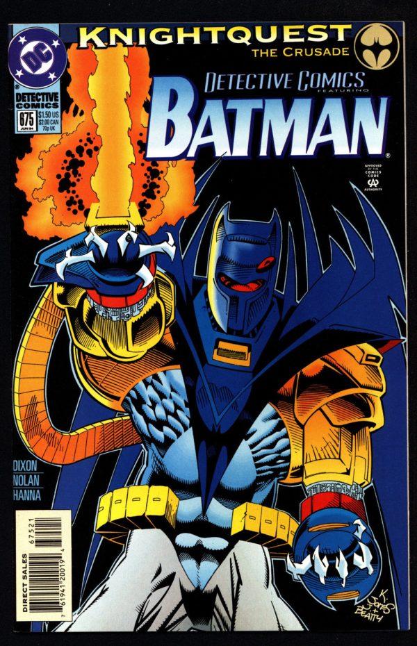 DC Comics Batman DETECTIVE COMICS  #675 Midnight Duel Knightquest The Crusade Azrael Chuck Dixon Graham Nolan Gotham City Sale